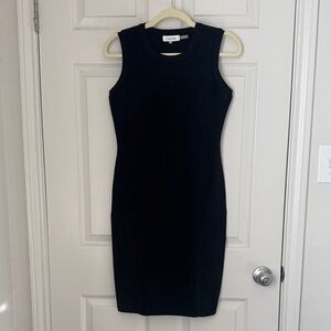 Calvin Klein Classic Black Suede Mini Dress, NWOT
